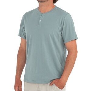 FREE FLY APPAREL HERITAGE SHORT SLEEVE HENLEY FOR MEN SIZE S